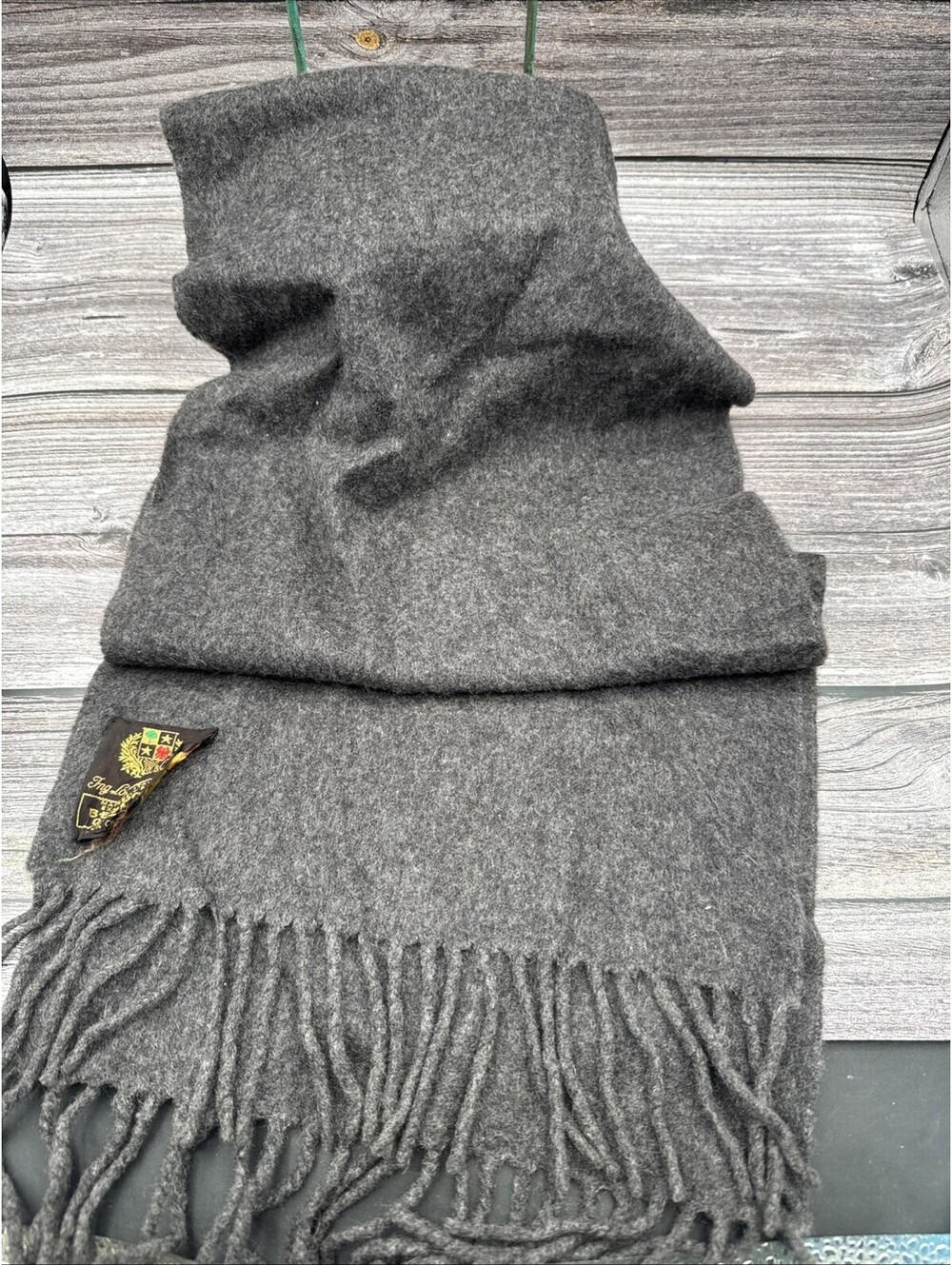 Vintage Unisex Bergdorf Goodman Scarf Grey  100% Cashmere Rare Quiet Luxury